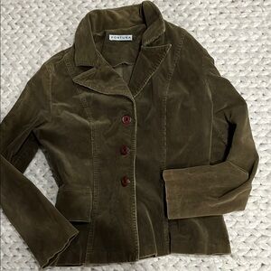 Brown Corduroy Blazer with Notched Lapel